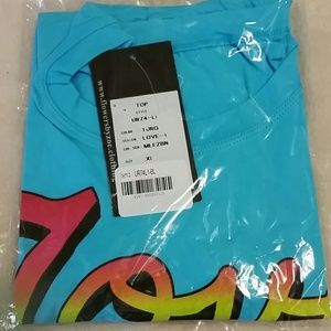 LOVE t shirt XL flowers by zoe NWT